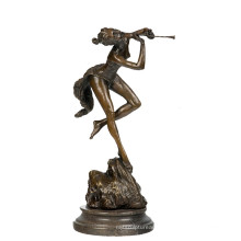 Music Decor Brass Statue Lady Player Carving Bronze Sculpture Tpy-719